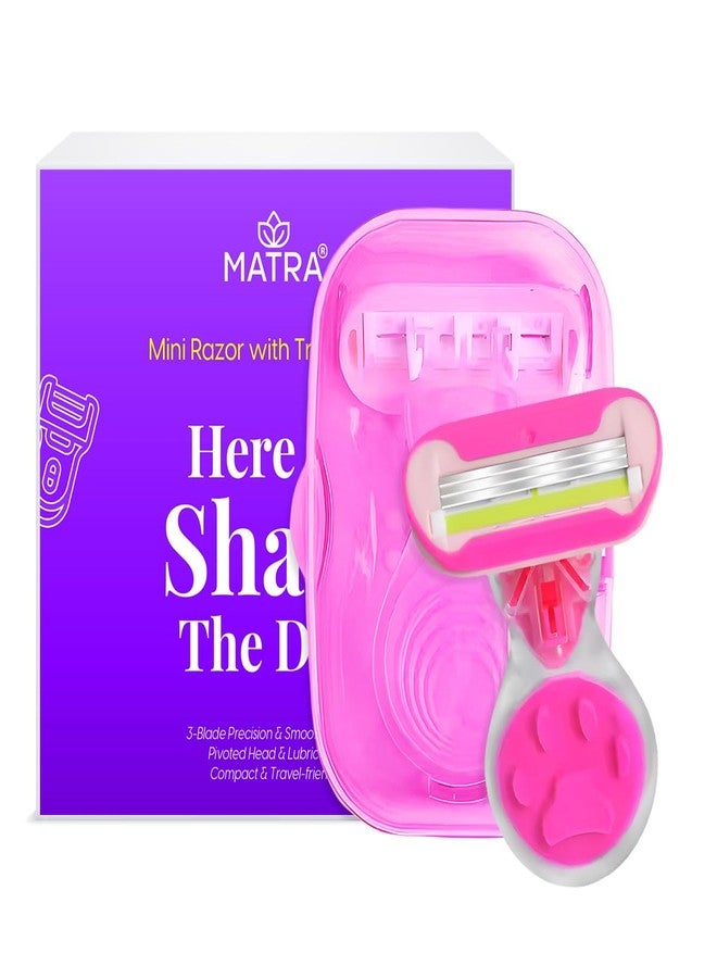 Matra Mini Body Razor with Travel Case - Reusable Razor with 3-Blade, Lubrication & Removable Cartridge for Smooth, Painless Hair Removal - Women's Shaving Kit for Underarms, Hands, Legs, Bikini Line - Image 1